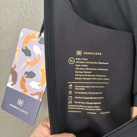 NWT Honeylove SuperPower Mid-Thigh Bodysuit Black Shapewear runway Size X-Large - Picture 7 of 10